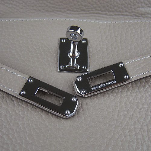 AAA Hermes Kelly 22 CM France Leather Handbag Grey H008 On Sale